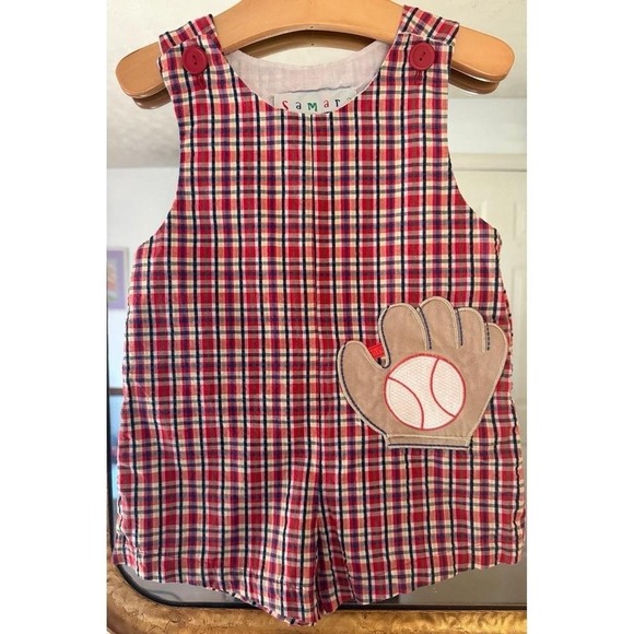 Boutique 9 Other - Vintage Samara Shortall Embrodered Baseball and Glove Romper 2T